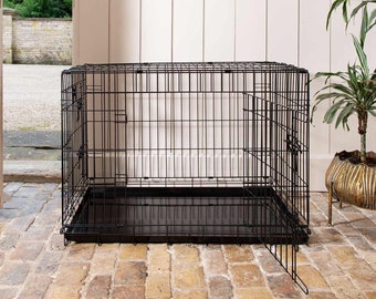 Lords & Labradors Hochwertige Schwarze Deluxe Hundebox | Hunde Katzenkorb Möbel | Luxus Hundekäfig | Moderne Hundehütte | Für Hunde und Welpen