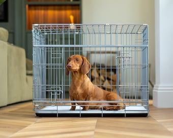 Lords & Labradors Heavy Duty Sliding Door Silver Deluxe Dog Crate |  Dog Crate Furniture | Dog Cage | Modern Dog House | For Pets | Pet Cage