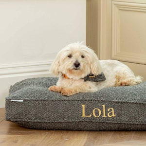 Personalised Dog Crate Cushion - Bouclé Collection | Dog Crate Accessory | Dog Cushion Beds | Luxury Handmade Dog Cushions | Fits Dog Crate