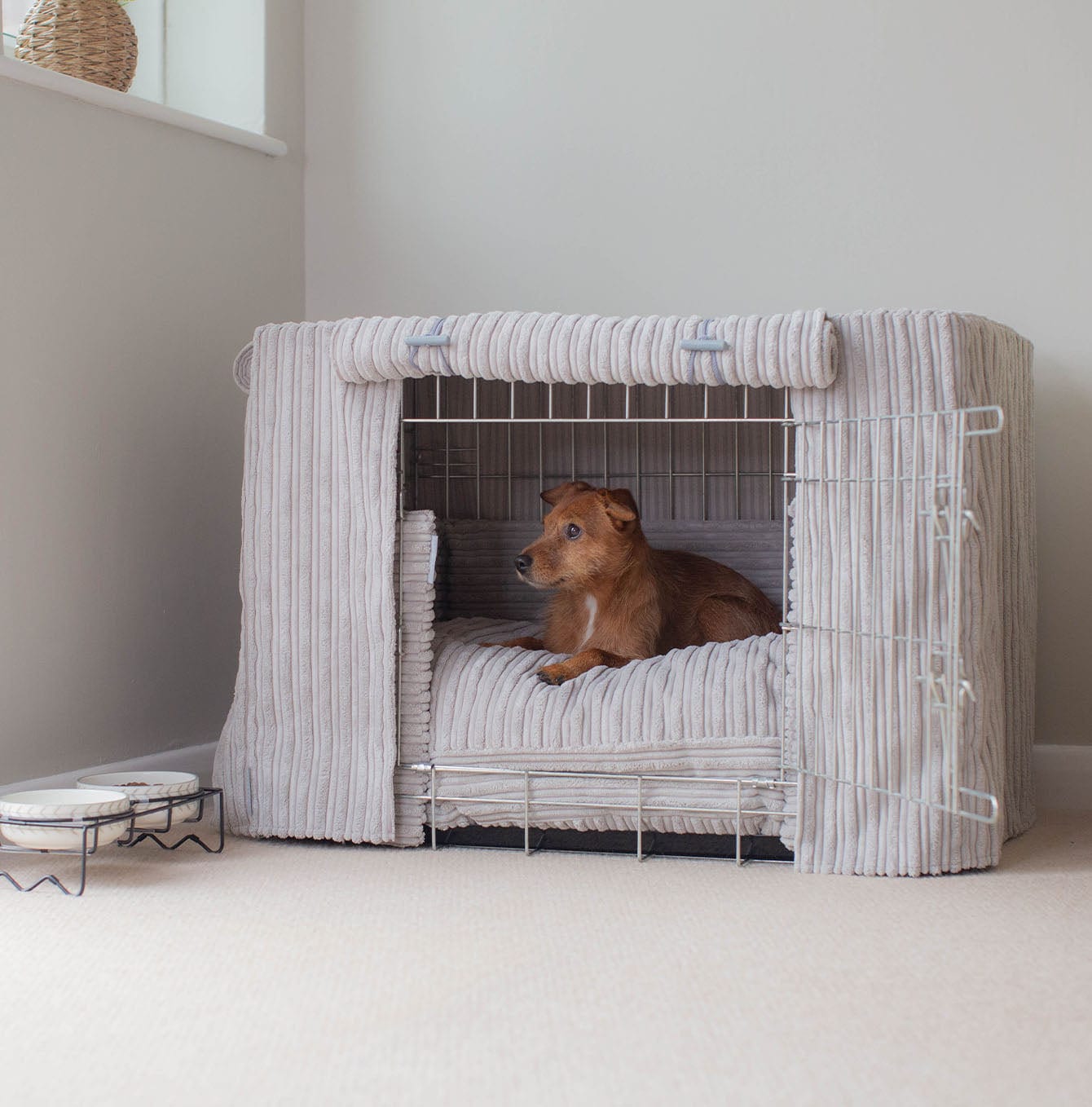 Lords Labradors Essentials Plush Dog Crate Set in Light Grey Crate Bumper Bed Cover Set the Ultimate Dog Den Luxury Dog Bedding Etsy