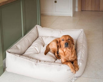 Lords & Labradors Luxury Rhino Tough Dog Box Bed In Faux Leather | Personalised Bed For Dogs | Scratch Resistant | For Small To Large Breeds