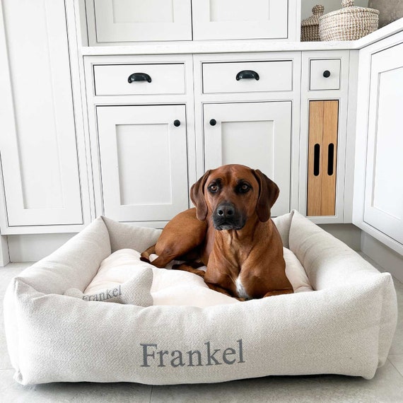 Personalisiertes Box Bett fr Hunde in Fischgrt Tweed | Ideal fr Welpen |  In 3 Farben | Luxus Handgefertigtes Hundebett | Haustier Bett - Etsy  sterreich
