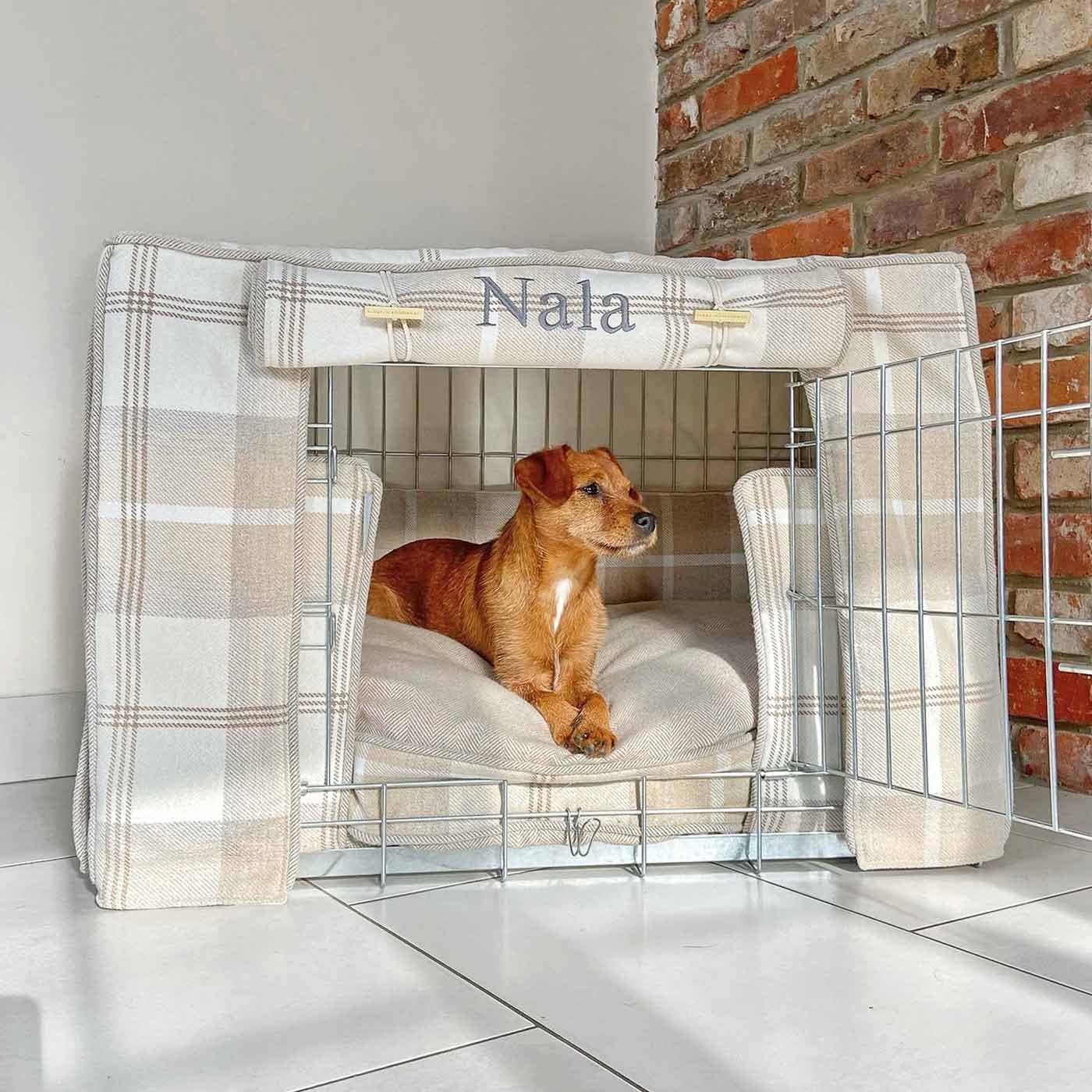 Housse de caisse pour chien personnalisée Collection Tweed neutre  Disponible en 5 tailles et 3 couleurs Housse de cage pour chiot -   Canada