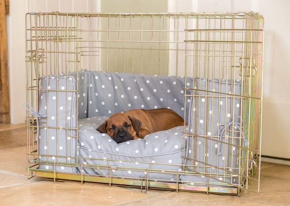 grey dog cage