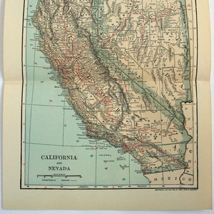 Kalifornien & Nevada - Original 1902 Karte von Dodd Mead and Company. Antike Original Karte