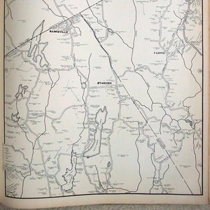 Northern Greenwich Conecticut, Banksville, Stanwich & Vicinity Large Original 1931 Map by Dolph and Stewart. Vintage