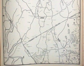 1931 Map: Greenwich CT, Armonk & North Castle NY, Vintage Wall Art