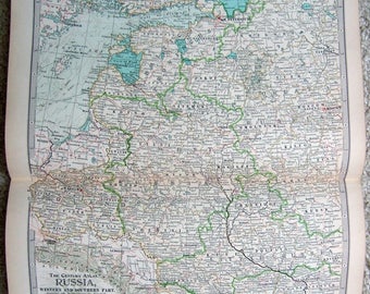 Western & Southern Russia - Original 1897 Map by The Century Company. Antique
