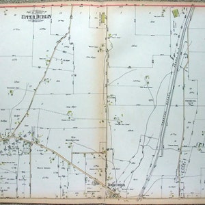 Large Original 1927 Map of Parts of Jarrettown & Dresher - Upper Dublin Township, Montgomery County, Pennsylvania