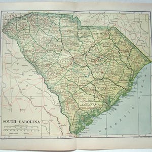 South Carolina - Original - 1911 - Datierte Karte von Dodd Mead & Company. Antik