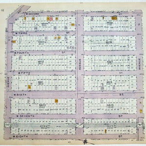Teil von Bensonhurst & NW Gravesend, Brooklyn - Stillwell Ave to West 2nd St from Aves O to Q - Original 1922 Karte von Belcher Hyde