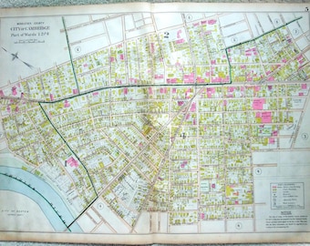 Part of SE Cambridge Massachusetts - Original 1900 Map by George W Stadly  & Co.