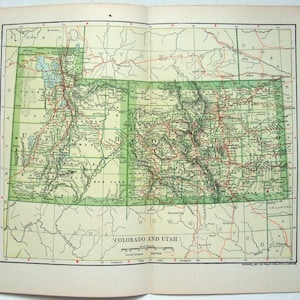 Colorado und Utah - Original 1902 Landkarte von Dodd Mead and Company. Antik
