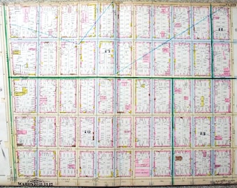 Lower East Side Manhattan 1881 Map, E Houston to Grand