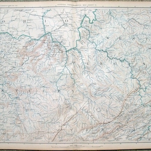 Original Karte von E Kentucky, S Ohio, SW West Virginia, NW Virginia während des Bürgerkriegs. Platte 141 aus dem Atlas zur Begleitung des Beamten