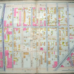 Huge Antique Map of Bronx NY -  E 156th to 163rd St, Brook to Prospect Ave. Printed in 1900 by Hyde & Co. Guaranteed Original