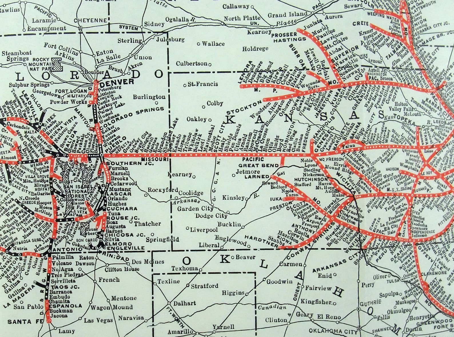 Missouri Pacific Railroad Original 1926 Route Map by Etsy
