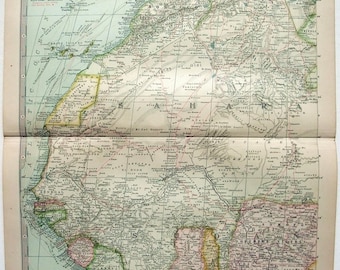 アフリカ地図 オリジナルヴィンテージポスター アンティーク本格