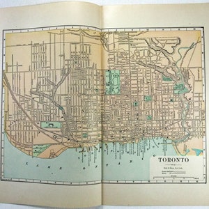 Toronto, Ontario - Original 1887 Karte von Hunt & Eaton. Kanada Antik