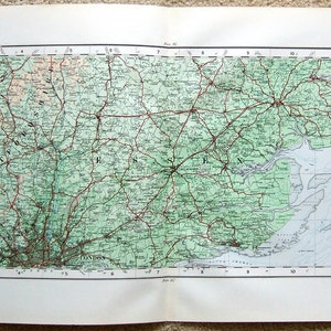 Hertfordshire, England - Large Original 1922 Ordnance Survey Map. Vintage