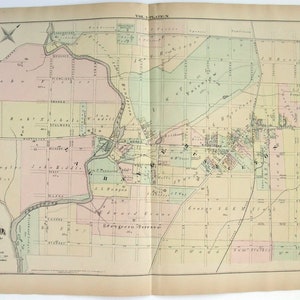 LaGrange & Rustleton, PA - Large Original 1876 Map by G. M. Hopkins. Philadelphia Antique
