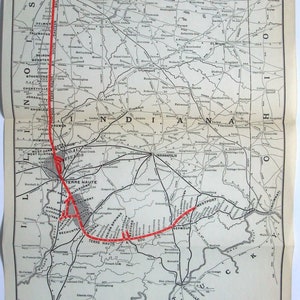 Chicago, Terre Haute & Südostbahn - Systemkarte 1919. Antikes Original