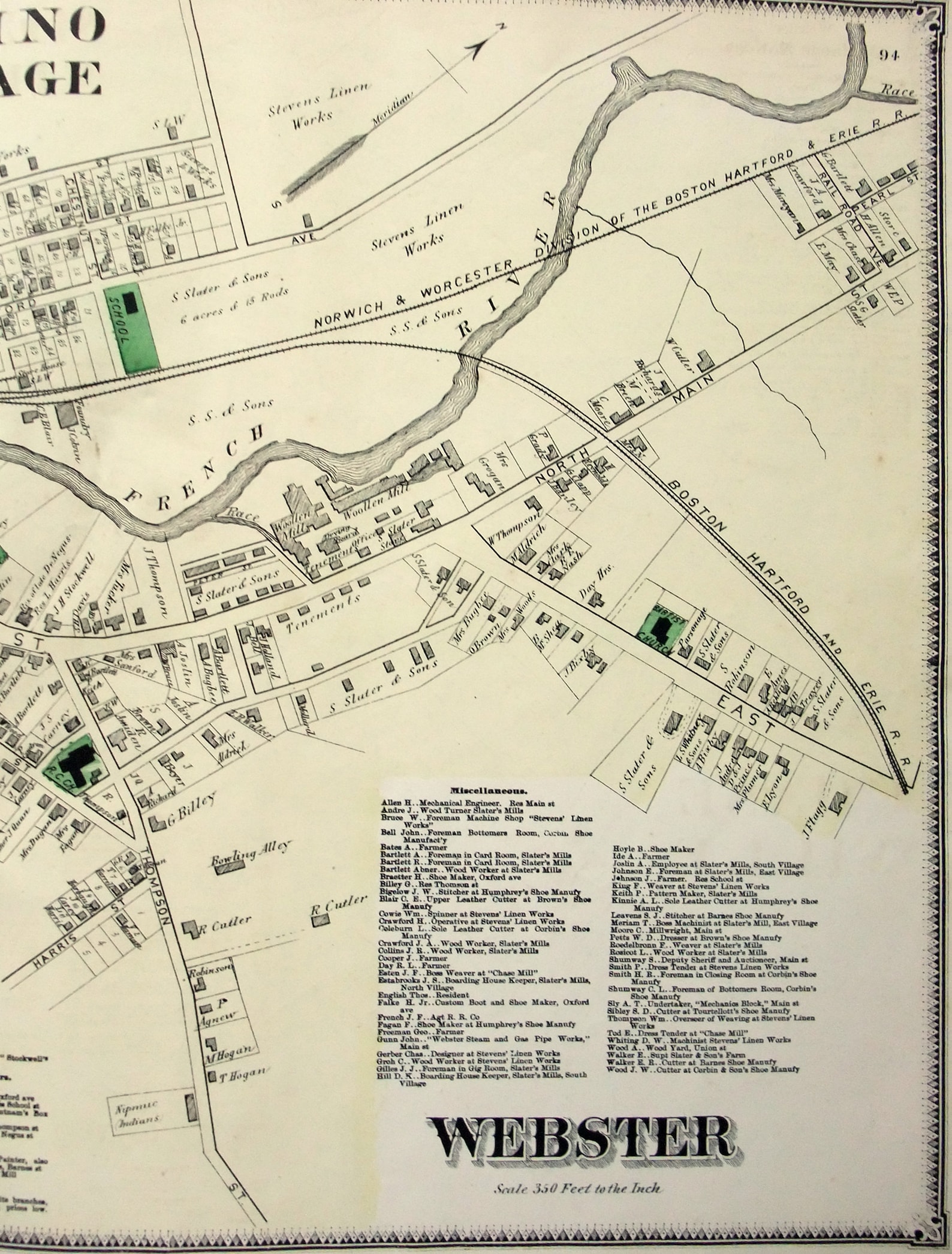 ster Massachusetts. Large 1870 Street Map by FW Beers. Etsy