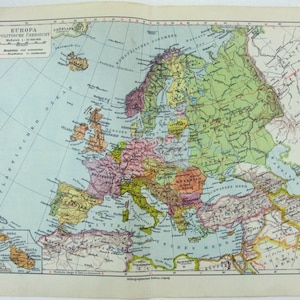 Europa - Original 1931 Deutsche Sprache Karte von Meyers, Vintage