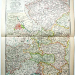 Autriche occidentale Hongrie - Carte originale de 1902 par The Century Company. Carte ancienne originale