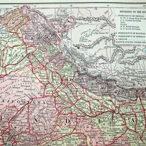 Original 1895 Map of India by Dodd Mead & Company. Antique - Etsy