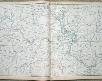 Carte originale du Missouri oriental & Western Illinois pendant la guerre civile. Plaque de 152 de l’Atlas pour accompagner les documents officiels de la