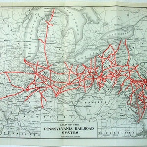 Pennsylvania Railroad - Original 1919 Eisenbahn Karte von Poor's darum