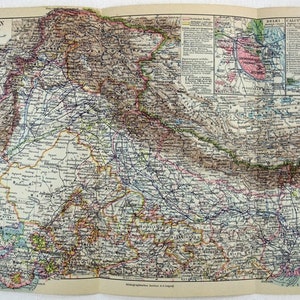 Nordindien - Original 1931 deutschsprachige Landkarte von Meyers. Jahrgang