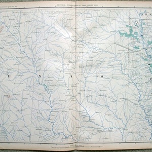 Carte originale de l'est du Texas et du nord-ouest de la Louisiane pendant la guerre de Sécession. Planche 158 de l'Atlas accompagnant les Documents officiels de l'Union et