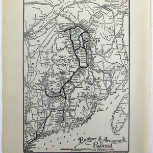 Bangor & Aroostook Railroad - Original 1928 Dated System Map by Rand Avery Supply Co.