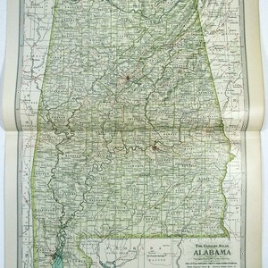 Alabama - Originele kaart uit 1902 van The Century Company. Antiek origineel