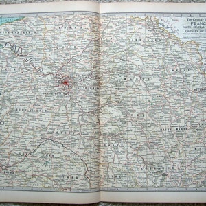 Original 1897 Karte des nord-zentralen Teils von Frankreich von The Century Company. Antike Original-Karte