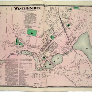 Winchendon Massachusetts. Large 1870 Street Map by FW Beers. - Etsy