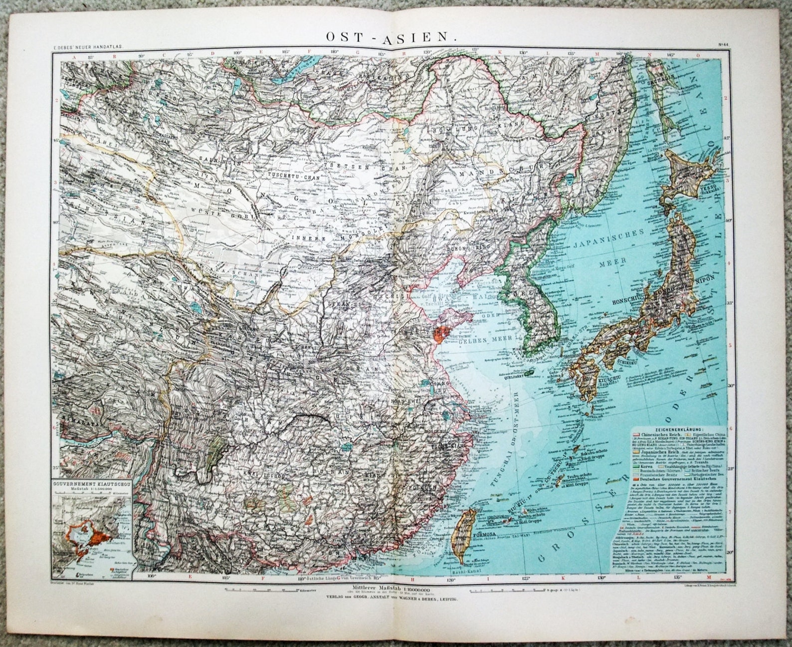 Large Original German Map of East Asia in the Colonial Era by Etsy