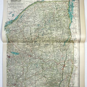 Carte originale de 1902 du nord et de l'est de l'État de New York par The Century Company. Antiquités