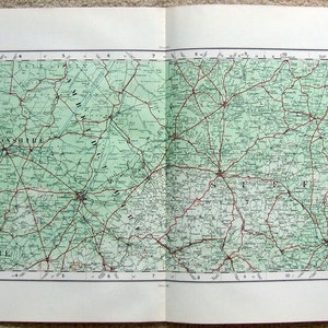Huntingdonshire - Suffolk England - Original 1922 Ordnance Survey Map. Vintage. Large