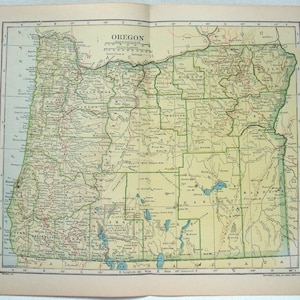 “Oregon” - Originale datierte Landkarte von Dodd Mead & Company, 1911. Antikes Original