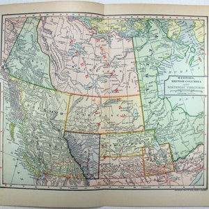Western Canada - Original 1895- Landkarte von Dodd Mead & Co. Antik