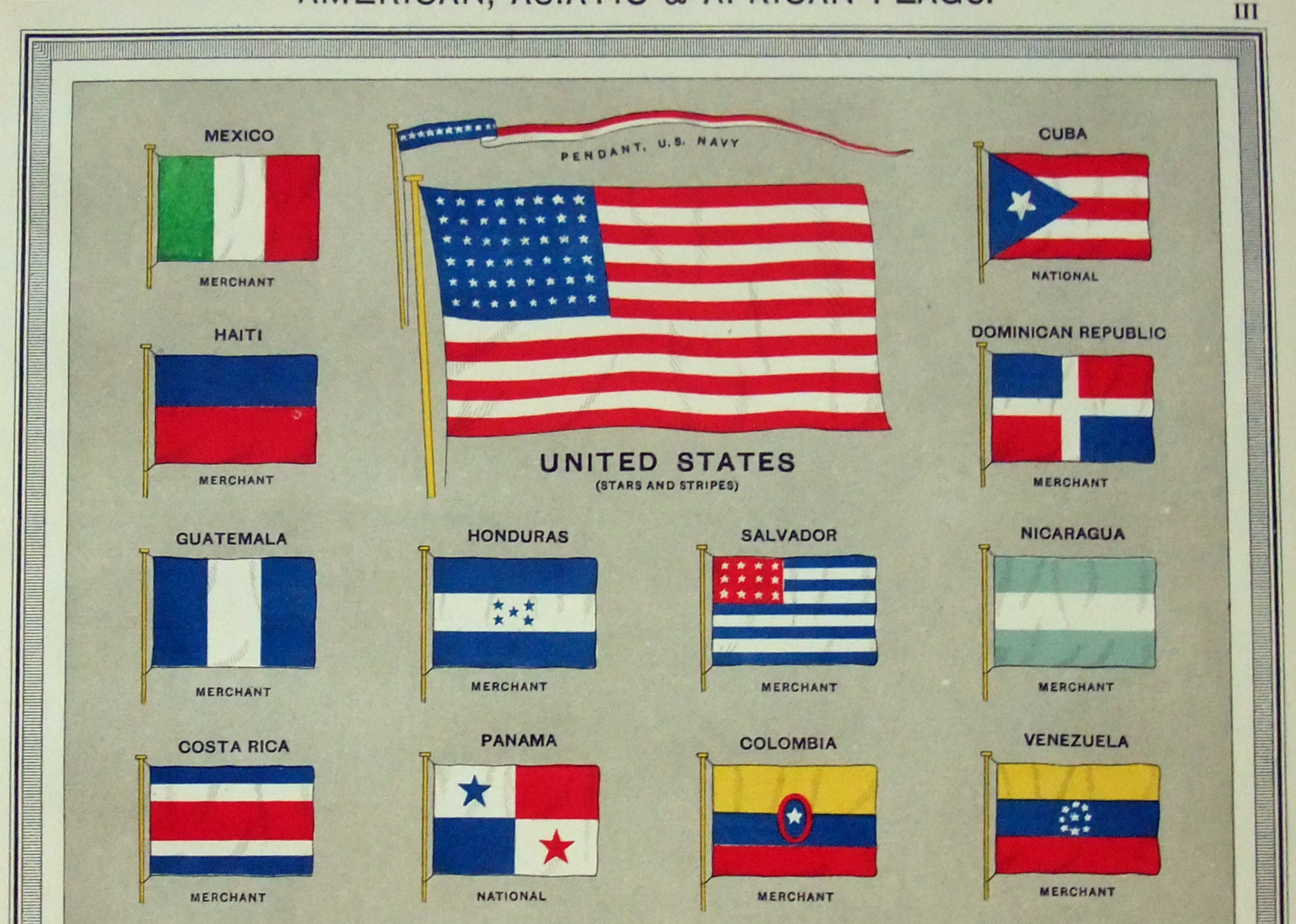 Buy American, Asian & African Flags - Original 1926 Chromo