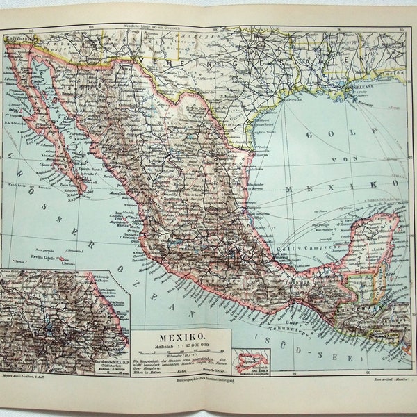 Antique Maps of Mexico Etsy - Il 600x600.2967821181 Of0h 