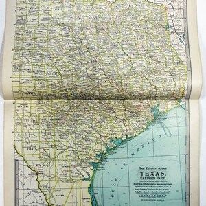 Oost-Texas: originele kaart uit 1902 van The Century Company. Antiek