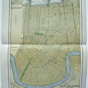 New Orleans, LA - Original 1910 datierte Straßen und Eisenbahn Karte von Dodd Mead & Co. Louisiana. Antike Landkarte