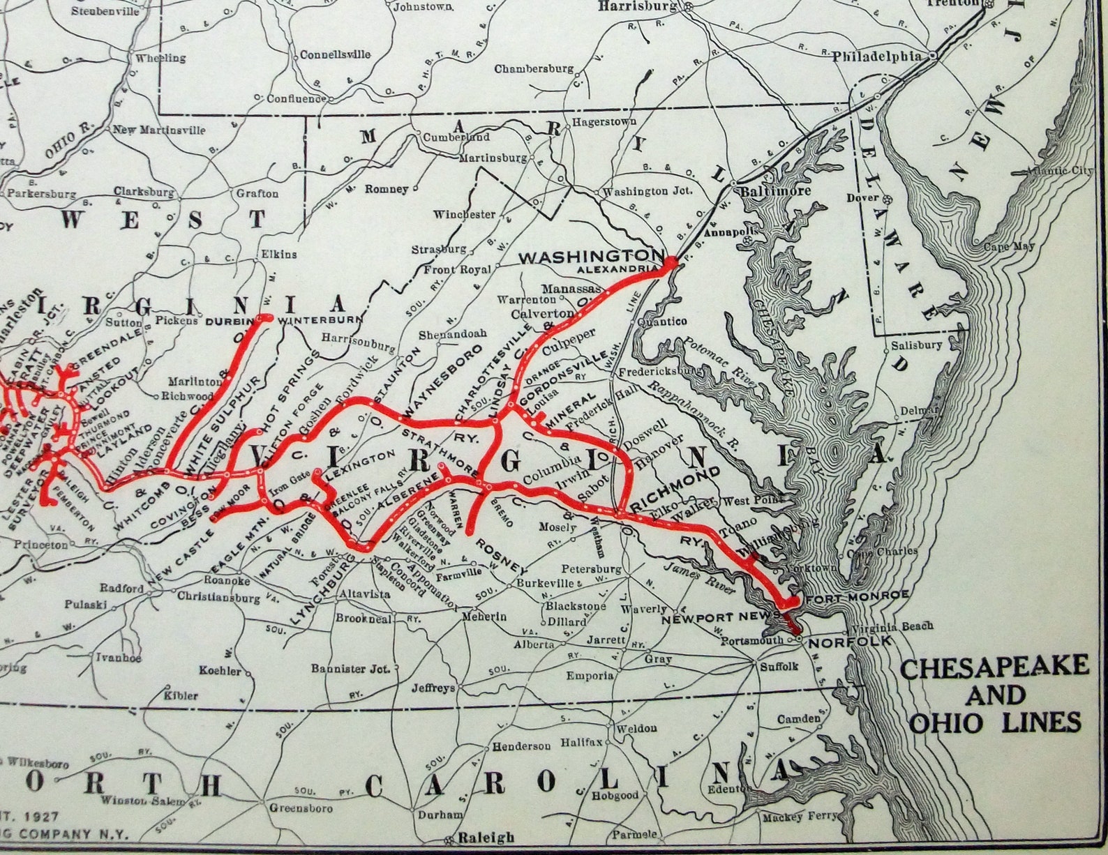 chesapeake-ohio-lines-original-1927-railway-system-map-by-etsy-uk