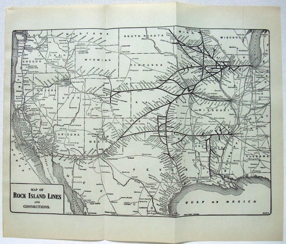 Rock Island Lines - Original 1917 Railroad Map. Antique - Etsy