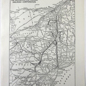 Original 1941 Delaware and Hudson Eisenbahnsystem Karte. Jahrgang
